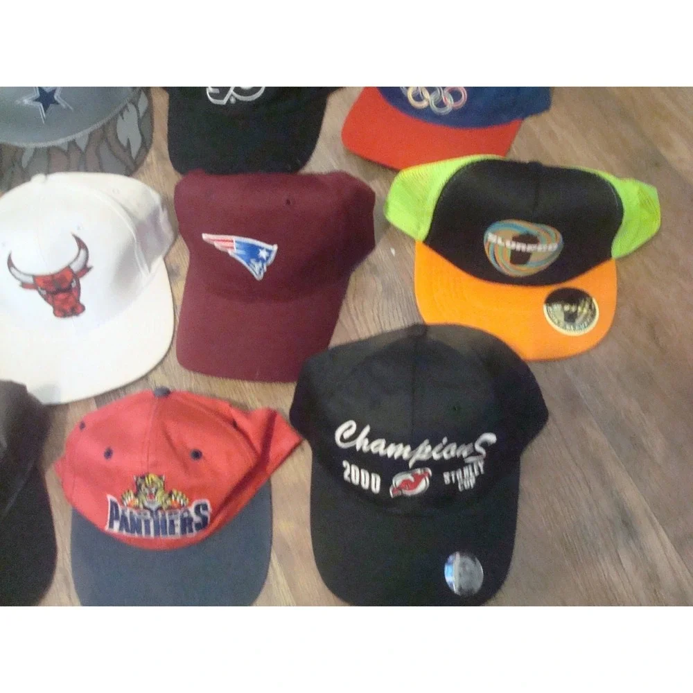 15 HATS LOT NFL‎ NBA 90S NHL RARE CAPS SNAPBACK  HAT CAP VINTAGE DEADSTOCK R1